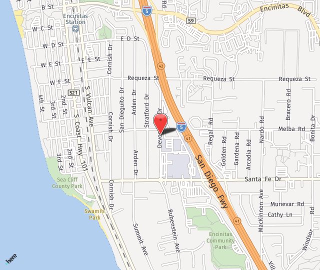 Location Map: 1011 Devonshire Drive Encinitas, CA 92024